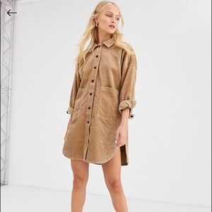 Only cord oversize shirt dress